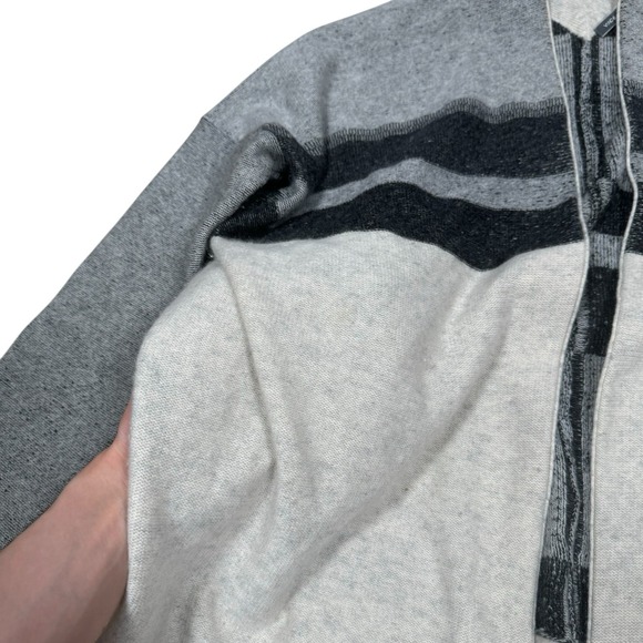 VINCE Cashmere & Wool Sz S Gray & Black Color Block Striped Open Front Cardigan - Picture 3 of 15